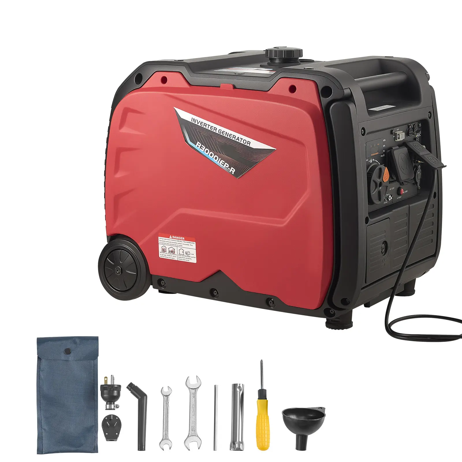Inverter Generator, Electric Start Inverters Generators for Home Outdoor, AC120V, 60Hz Rated Voltage, 3.2 KW Power, Reliable Performance Control