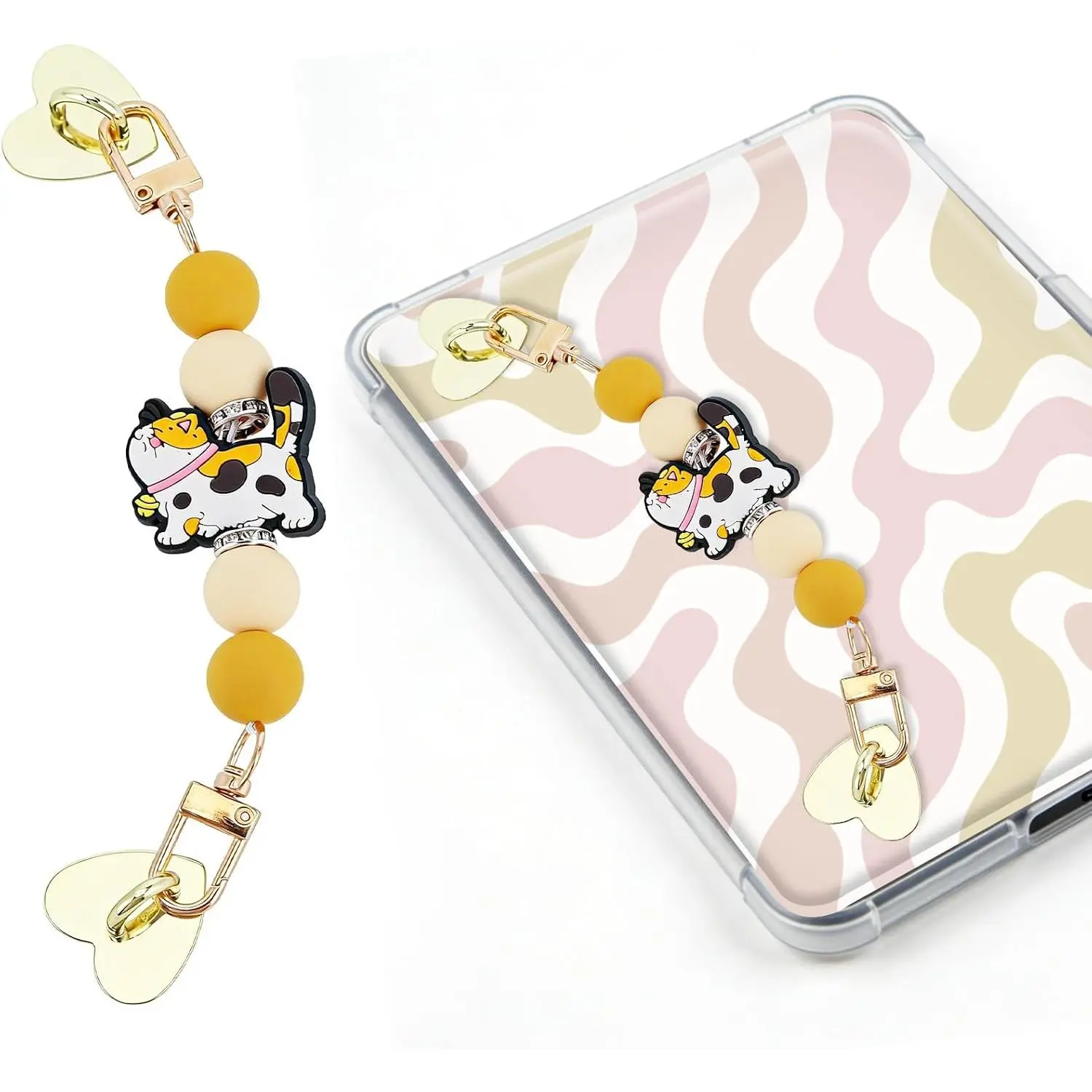 Beaded Grip Charm Chain for Kindle, Cute Hand Strap for E-book Reader, Lightweight Kindle Accessories for Bookish Reading Lover  ( Bookshelf)