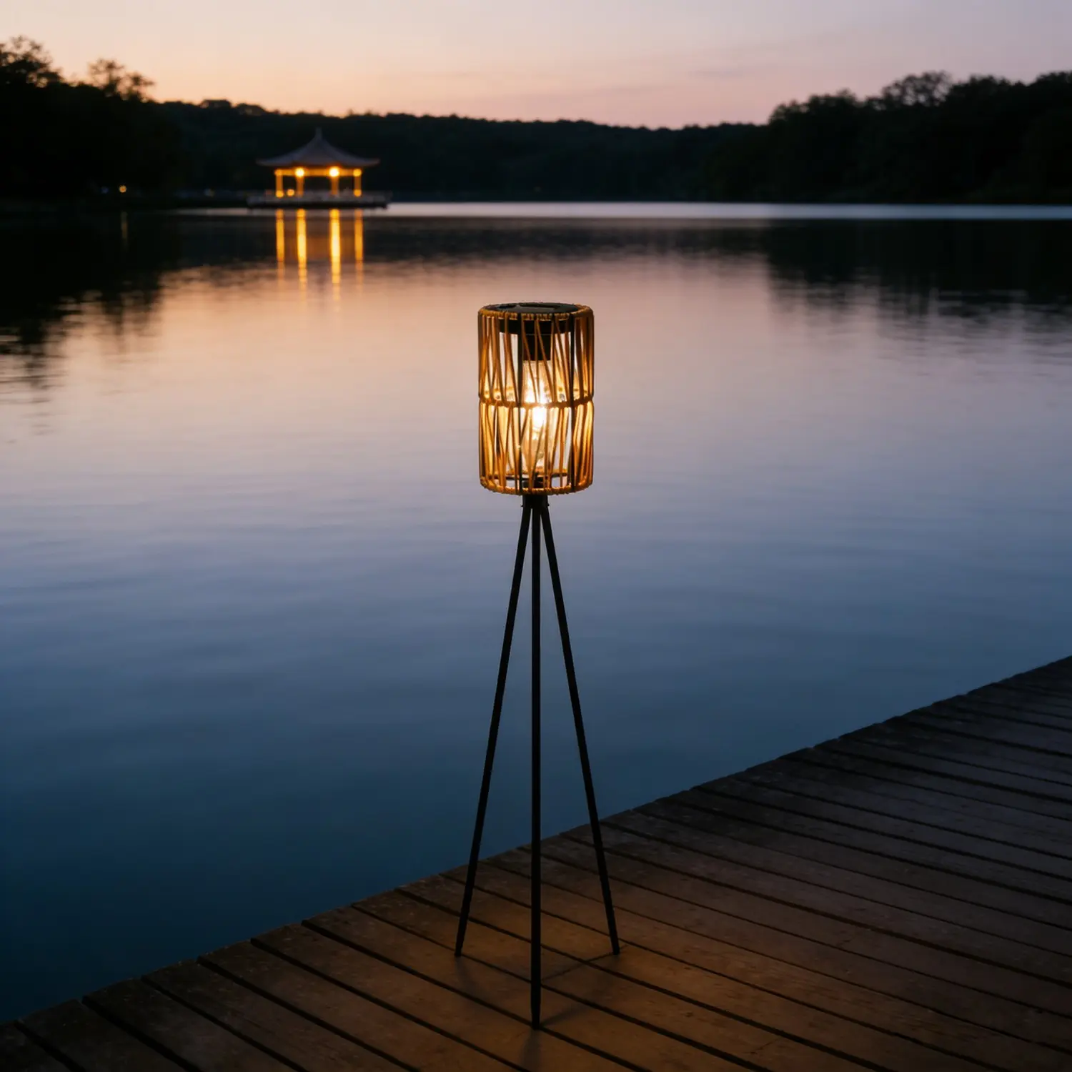 Solar Woven Tripod Floor Lamp, Rustic Country Style Outdoor Projection Lantern, Solar Garden Lanterns, Garden Courtyard Backyard Decor, Eco-Friendly Lighting, Solar Lantern Lights