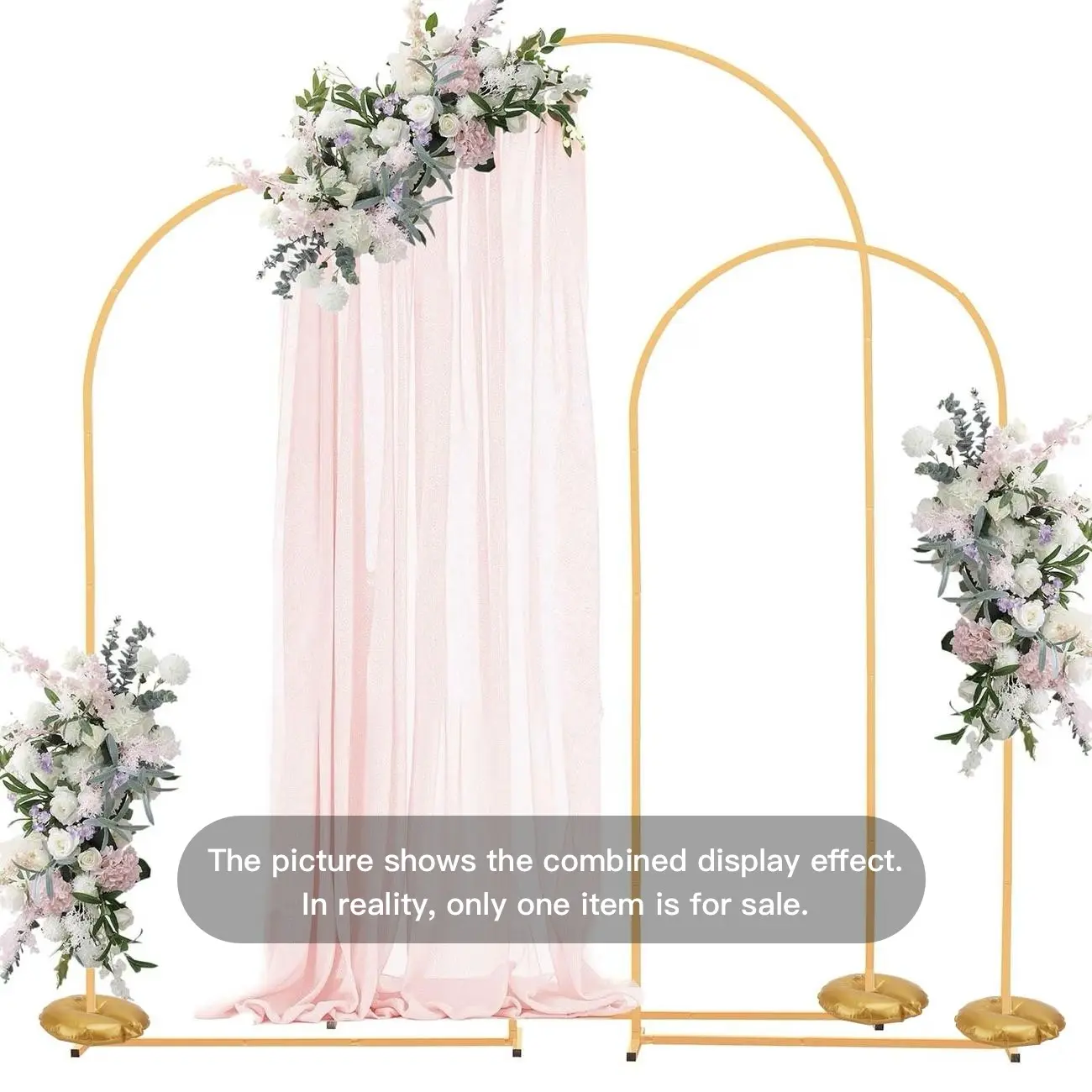 3-piece wedding arch, Balloon Arch Set, heavy-duty metal wedding backdrop stand, outdoor decoration Equipped with reinforced bases to prevent shaking Suitable for decoration and arrangement at birthdays, graduation ceremonies