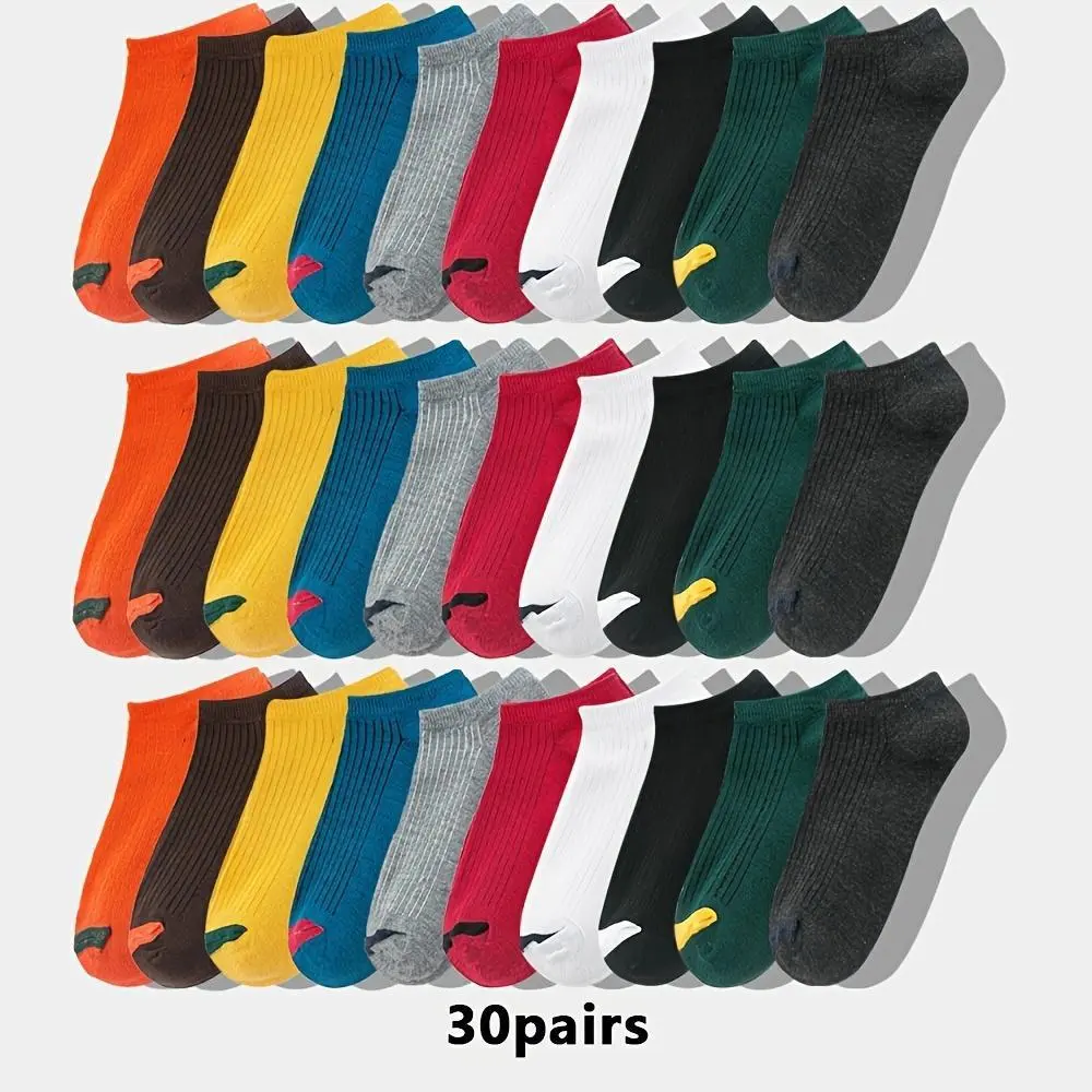10/20/30Pairs Multicolor Ribbed Ankle Socks for Men Women, Breathable Soft Low Cut Casual Socks Bulk Pack, Sweat Wicking Everyday Basic Short Socks