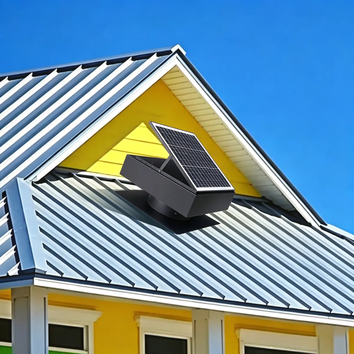 12" Solar Roof Vent Fan, 40W Dual Power Attic Exhaust Fan with 3-Speed Remote & 25°C Auto Start, 1200 CFM, MPPT Controller Solar Ventilator