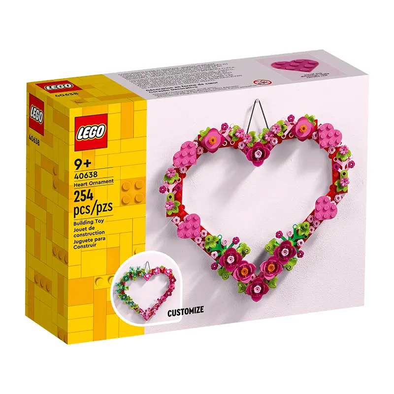 LEGO 40638 Heart Ornament Building Toy 254 Pieces Customizable Floral Design for Kids Ages 9+