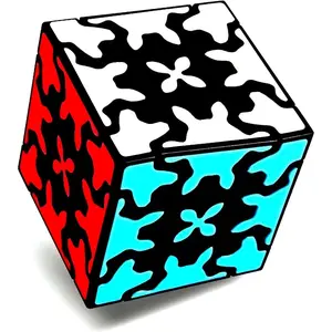 Gear Cube 3x3 with 3D Gear Structure Magic Cube Black 3x3x3 Puzzles Fidget Toys (60mm) Problem Solving Brain Teaser Puzzle Games Toy for Kids Adultsfidget toys