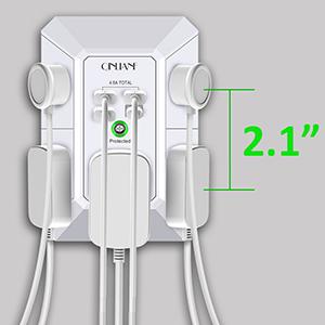 Wall Charger, Surge Protector, 5 Outlet Extender with 4 USB Charging Ports, 3-Sided 1680J Power Strip Multi Plug Adapter Spaced for Home Travel Office Wall Charger, Surge Protector, 5 Outlet Extender with 4 USB Charging Ports, 3-Sided 1680J Power Strip Multi Plug Adapter Spaced for Home Travel Office
