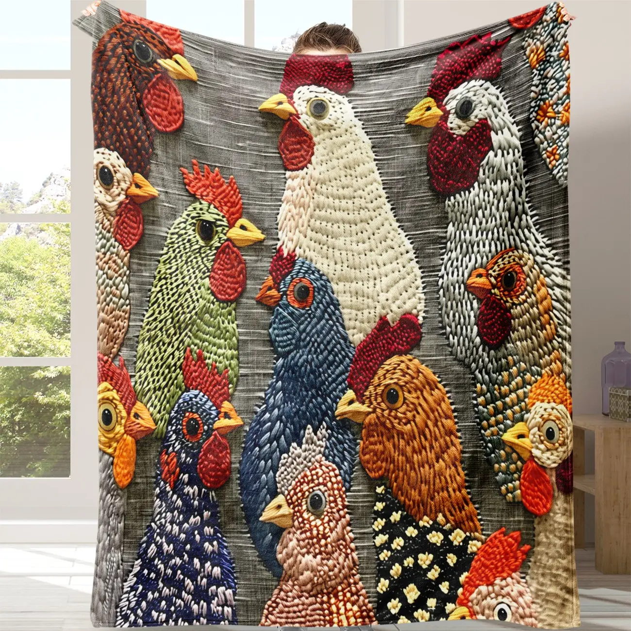 Chick-Themed Flannel Blanket, Soft & Cozy, Ideal Gift for All Seasons, Perfect for Naps, School, Office, Home, Picnics, Travel