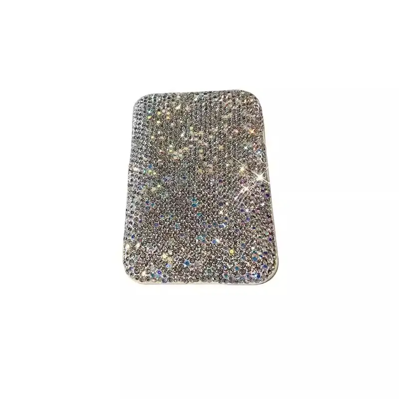 Women's Portable Diamond-Encrusted Square Folding Mirror - Luxury Rhinestone Compact Mini Pocket Makeup Mirror for Purse, Travel, Square Shape, Leisure & Outdoor Recreation Use, Foldable, Portable Folding Mirror, Luxury Look