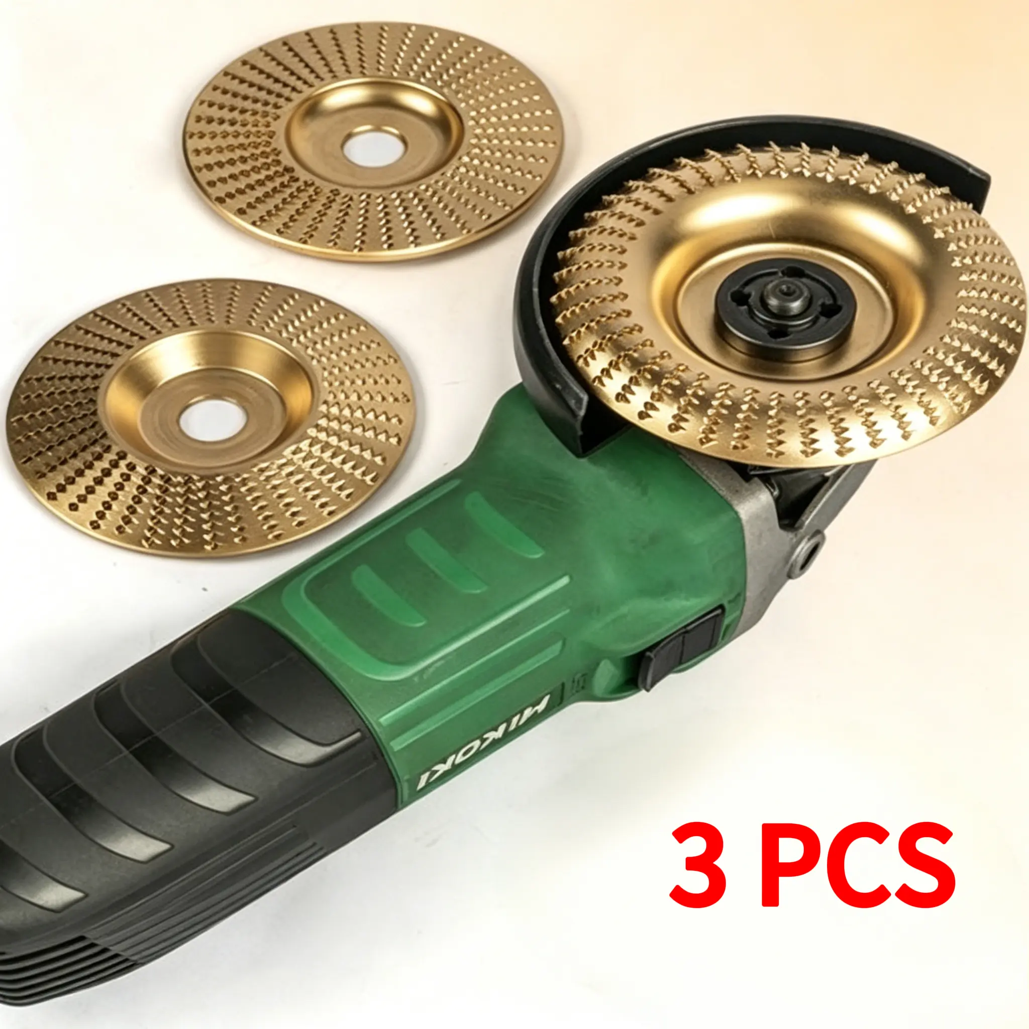 3PCS-Multipurpose 4" Grinding Wheels 3PCS Grinder Attachment for Wood Sculpting & Polishing.Turbo
