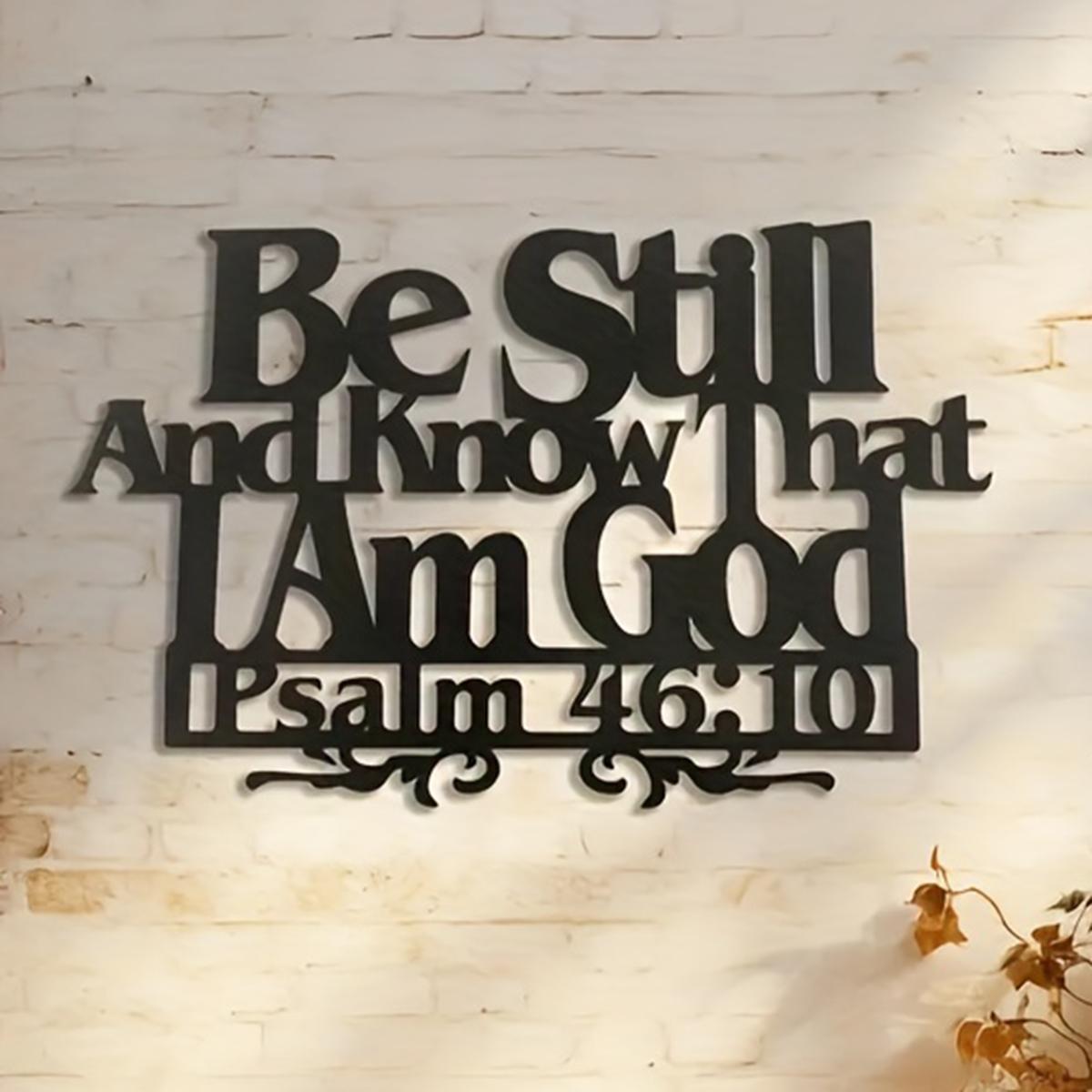 Letter Pattern Wall Art, 1 Count Bible Verse Metal Wall Decor, Wall Hanging Decor for Home Living Room Bedroom, Home Decor, Modern Home Decor