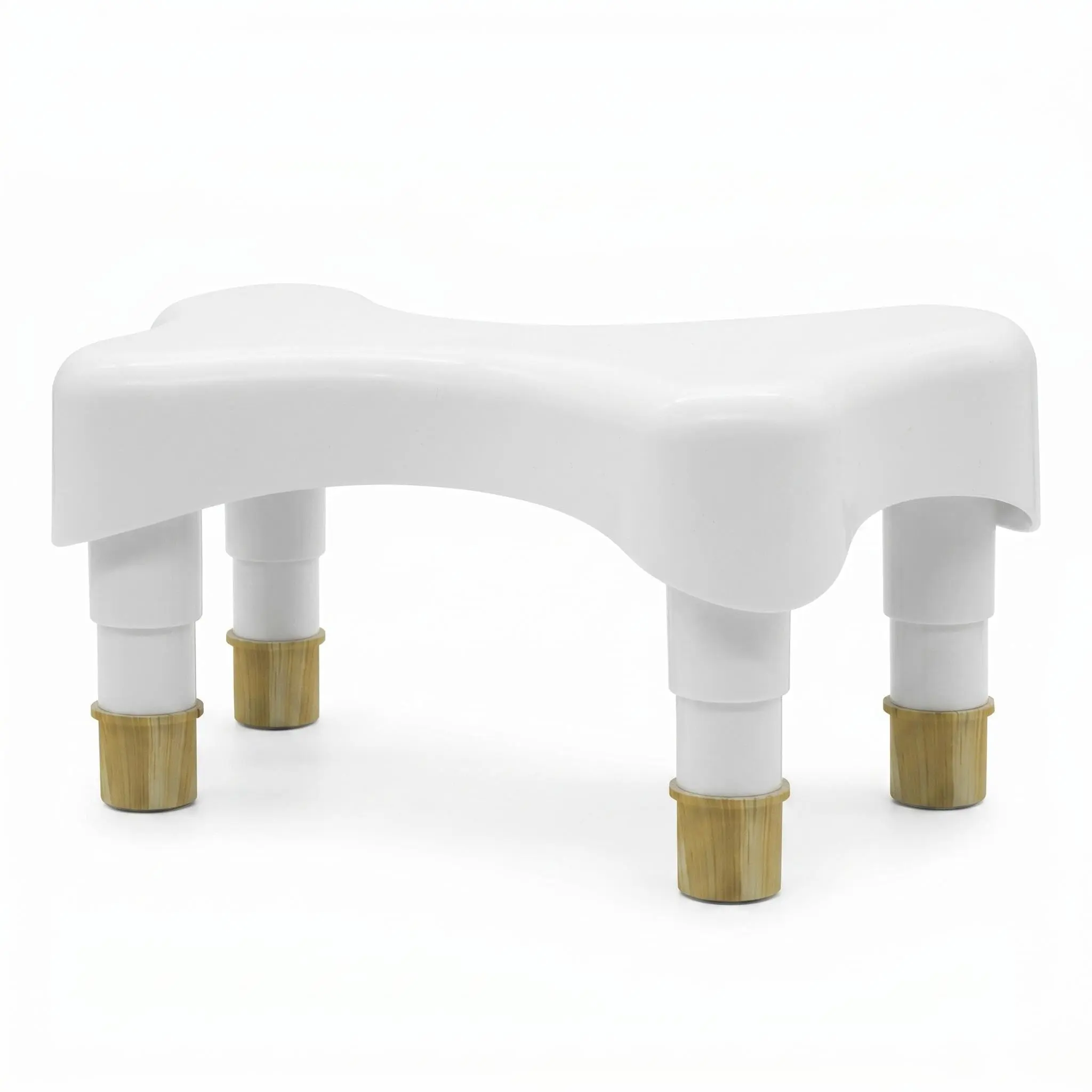 Clean & Simple U-Shaped Toilet Stool – 18cm High, Non-Slip, Lightweight – for Kids Potty Training, Footrest, Sink – Wood-Grain Legs