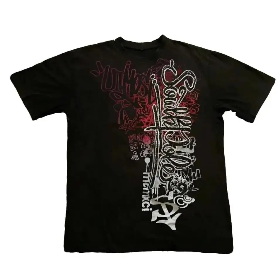 Southpole Style Graphic T-Shirt, Gothic Streetwear Y2K Aesthetic Tee, Grunge Apparel, Alt Fashion Top, Crew Neck, Short Sleeve, Cotton, Men Women Top