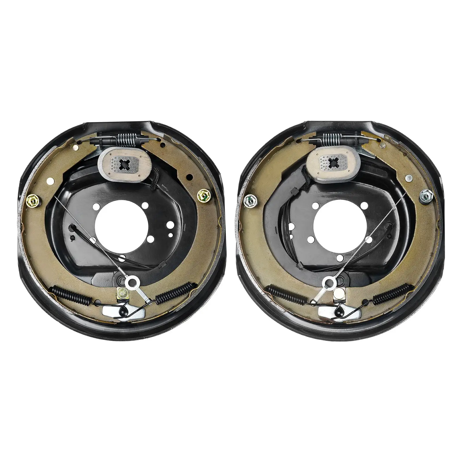 VEVOR Electric Trailer Brake Assembly, 12" x 2", 1 Pair Self-Adjusting Electric Brakes Kit for 7000 lbs Axle, 5-Hole Mounting, Backing Plates for Braking System Part Replacement (1 Right+ 1 Left)