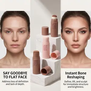 Herorange Dual-Ended Contour Highlighter Stick, Korean Minimalist Bare Makeup, Precise Application, Daily Use, Universal Full Makeup