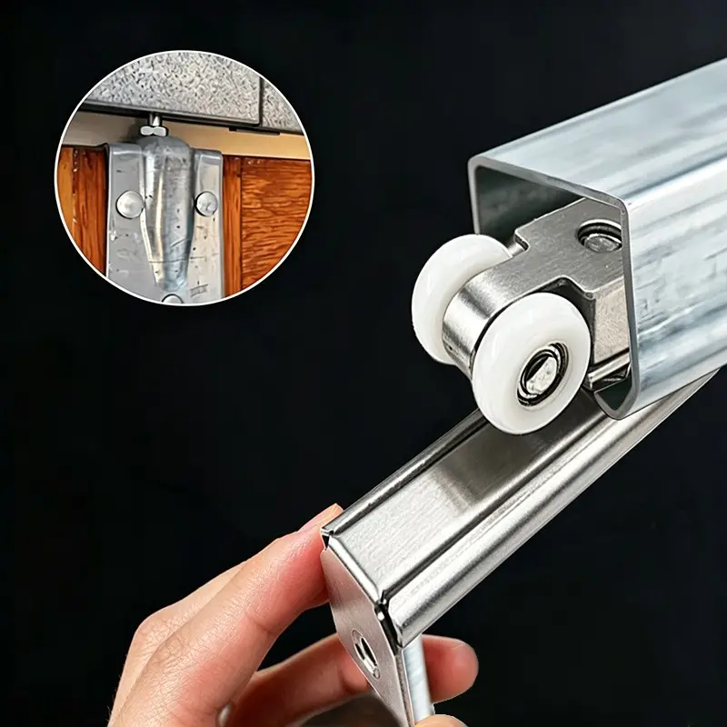3 Feet Hidden Barn Door Hardware, Unobtrusive, Ideal for Secret Rooms and Modern Offices, Professional Silent Track System, Silent Operation, Space-Saving Design, Commercial Grade, Easy Diy Install