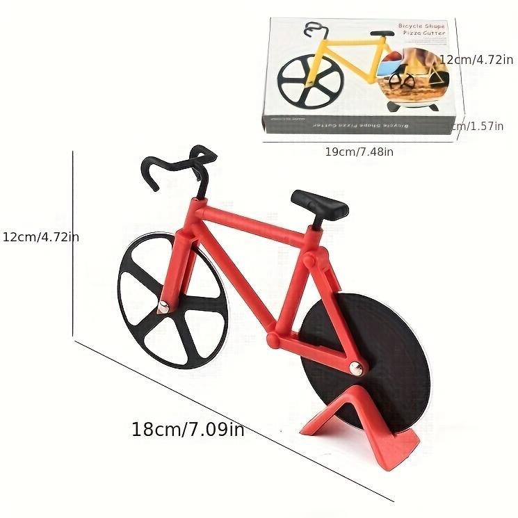 1 piece bicycle pizza cutter, creative roller pizza cutter, double-wheel pizza cutter, pizza slicer, cake cutter