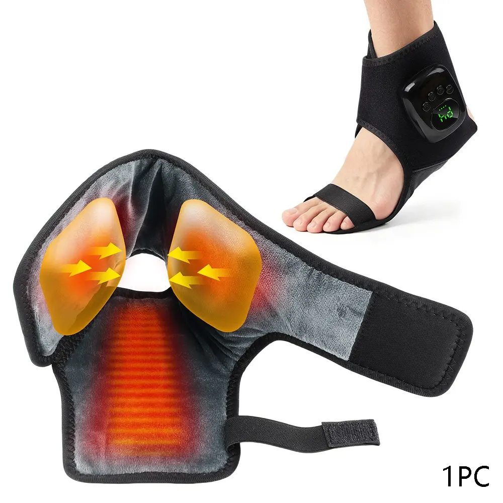 Cordless Airbag Ankle Massager, Dual Heating Zones, 3 Temp & 4 Intensity Settings, Smart Timer, Rechargeable for Muscle Relaxation