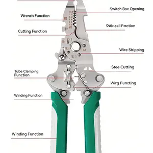 1pc Folding Wire Stripping Pliers, Multi-Function Electrician Scissors, Line Separator, Coiling, Peeling, Shaving, Electrician Tools