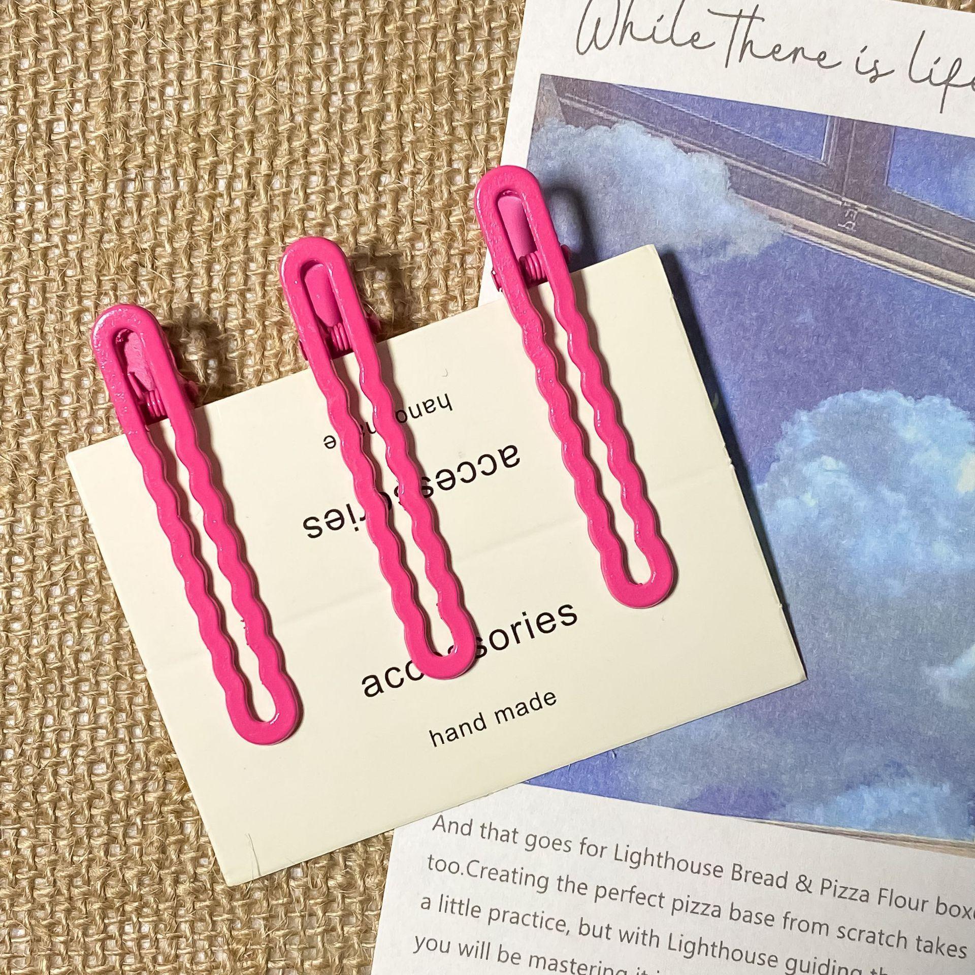 (Random Default Gift) 6cm Duckbill Clip Hairpin DIY Base Wave Clip Broken Hair Clip Bangs Clip Seamless One-word Clip Non-damaging Hair Accessories