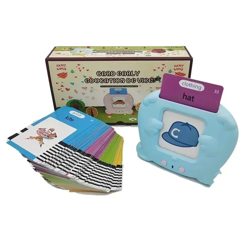 Unisex Screen-Free Kids' Learning Machine with 112pcs Talking Flash Cards - 3-8 Years Montessori STEM Toy, Electronic Audio Book for Language Learning (English, German, Spanish, French), Fine Motor & Sensory Educational Toy for Birthdays, Children's Day
