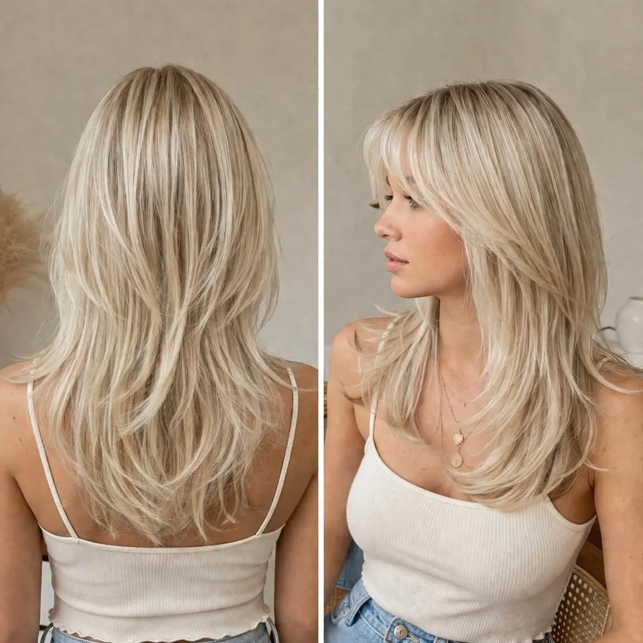 Female 18-in Straight Light Gold Synthetic Full Machine Wig with Bangs, Headband, Multi-Layered Design, Heat-Resistant, Synthetic Hair Patches, for Daily Wear, Parties, Heat Resistant Wig, 18 Inch, Glueless Synthetic Wig, Blonde Glueless Wig