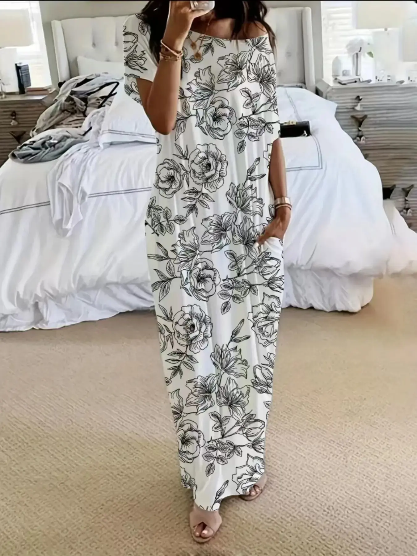 Women's Tie-Dye/Butterfly/Heart Print Sleepwear, Leopard Round Neck Loose Fit Pajamas, Comfortable Loungewear