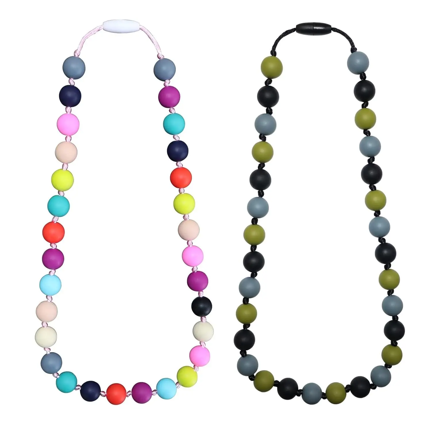 Silicone Chew Necklaces for Autistic Children, 2 Pack Sensory Chew Aid, Multicolor(Gift)
