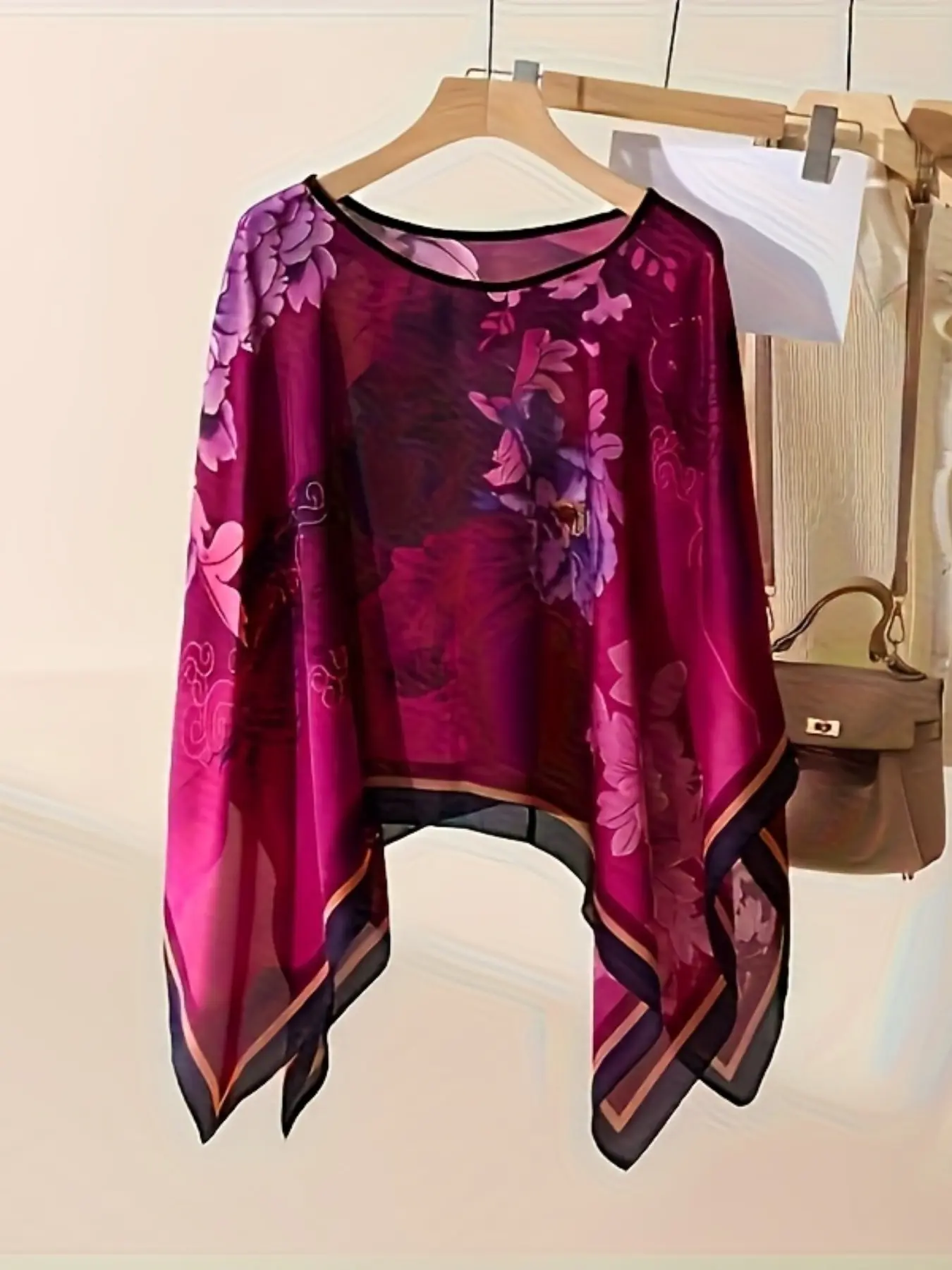 Fashion Loose-Fit Summer Cooling Shawl, Elegant Random Print Design, Perfect for Beach Vacations, Multiple Styles Available, Boho Shawl Wrap, Summer Scarf