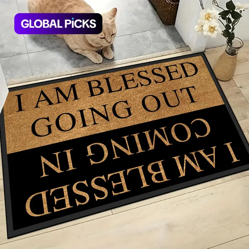 Letter Pattern Door Mat, Water-Absorbent Entrance Rug, Entryway Rugs Indoor, Decorative Carpet for Living Room or Bedroom, Home Decor Rugs, Home Decoration Mat, Letter Print Rug, Indoor Area Rug, Home Supplies Rug