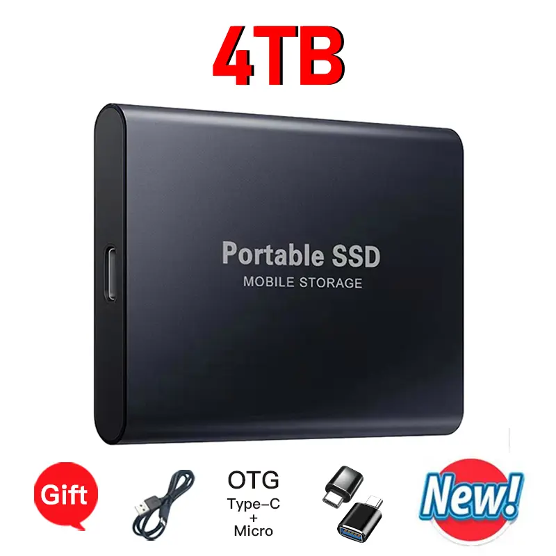 Brand Portable Aluminum Expansion SSD - High-Speed USB 3.2 Type-C External Storage Device, Up to 2TB Capacity, 11.8cm*7.4cm*1.0cm Portable SSD Harddrive, 1 Original Data Cable for Laptop/PC, Android Compatible (USB 3.0 Supported)