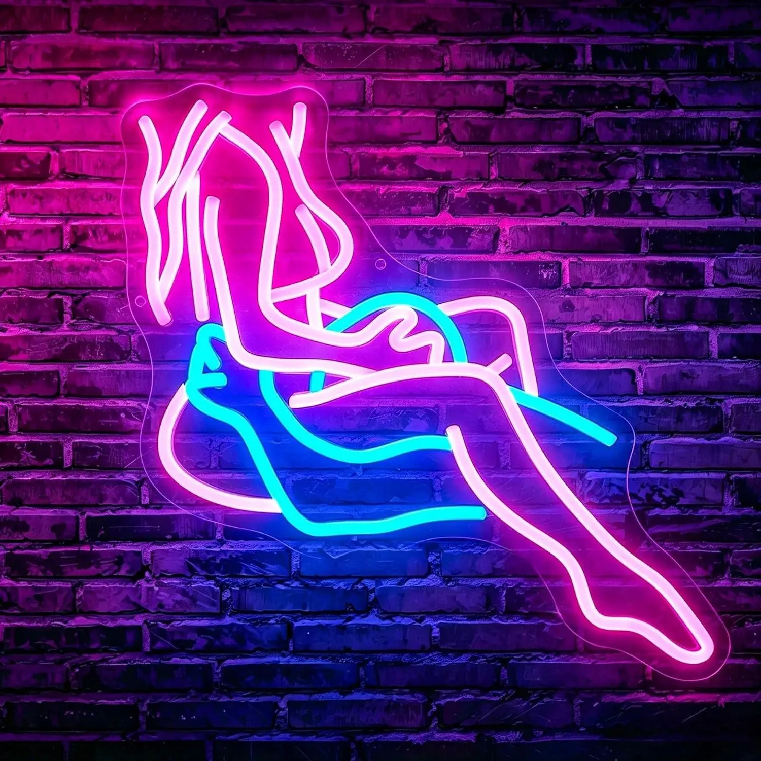 Lady Neon Sign, and Blue Glow Signs for Wall Decor, USB Powered LED Signs for Parties, Offices, Art Decoration, Decorative Led Light, Led Neon Lights