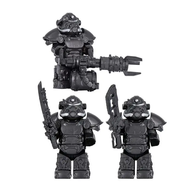 2026 hot item MOC Military T51 Armor Soldiers Mini Anime Action fallouts Figures Weapons Robot Kinghts Building Blocks Bricks DIY Toys  gifts, Mini Figures, None