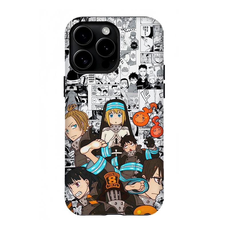 Aesthetic F-Fire F0rce Anime Phone Case|Manga Collage Art Print Phone Cover For iPhone 11 12 13 14 15 16 17 Pro Max For Samsung S26 S25 S24 S23 S22-Anime Fan Gift