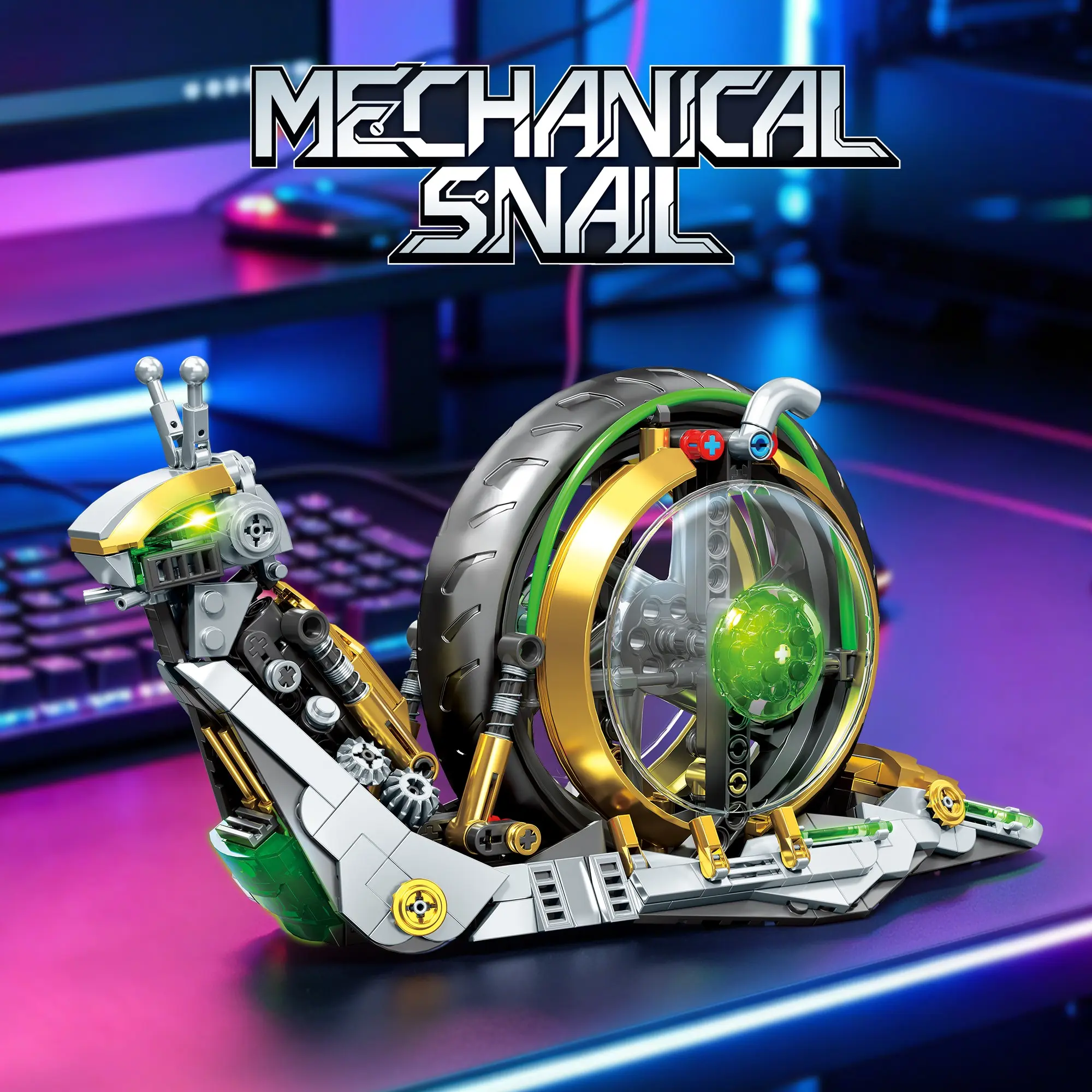 Mechanical Snail Building Blocks Model Toys Cyberpunk Insect Bricks Linked Motion Mechanism Creative Desktop Ornament Assembly Toys Gifts For Kids Adult Building Kits