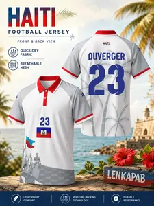 Haiti 2026 Men's Soccer Polo Shirt, Quick-Dry Sportswear, Haiti National Team Fan Gear, Breathable Mesh T-Shirt, Breathable Athletic Top, All Seasons