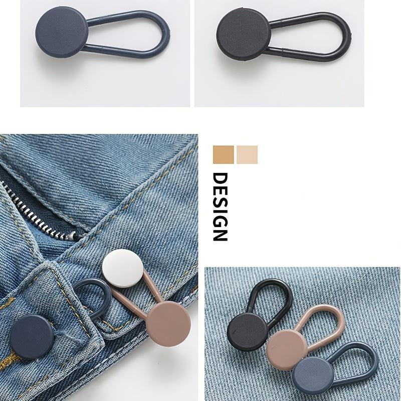 Universal Elastic Waistband Extender, No-Sew Detachable Denim Button Extender, Adjustable Waist Expander for Jeans, Casual Street Style Essential