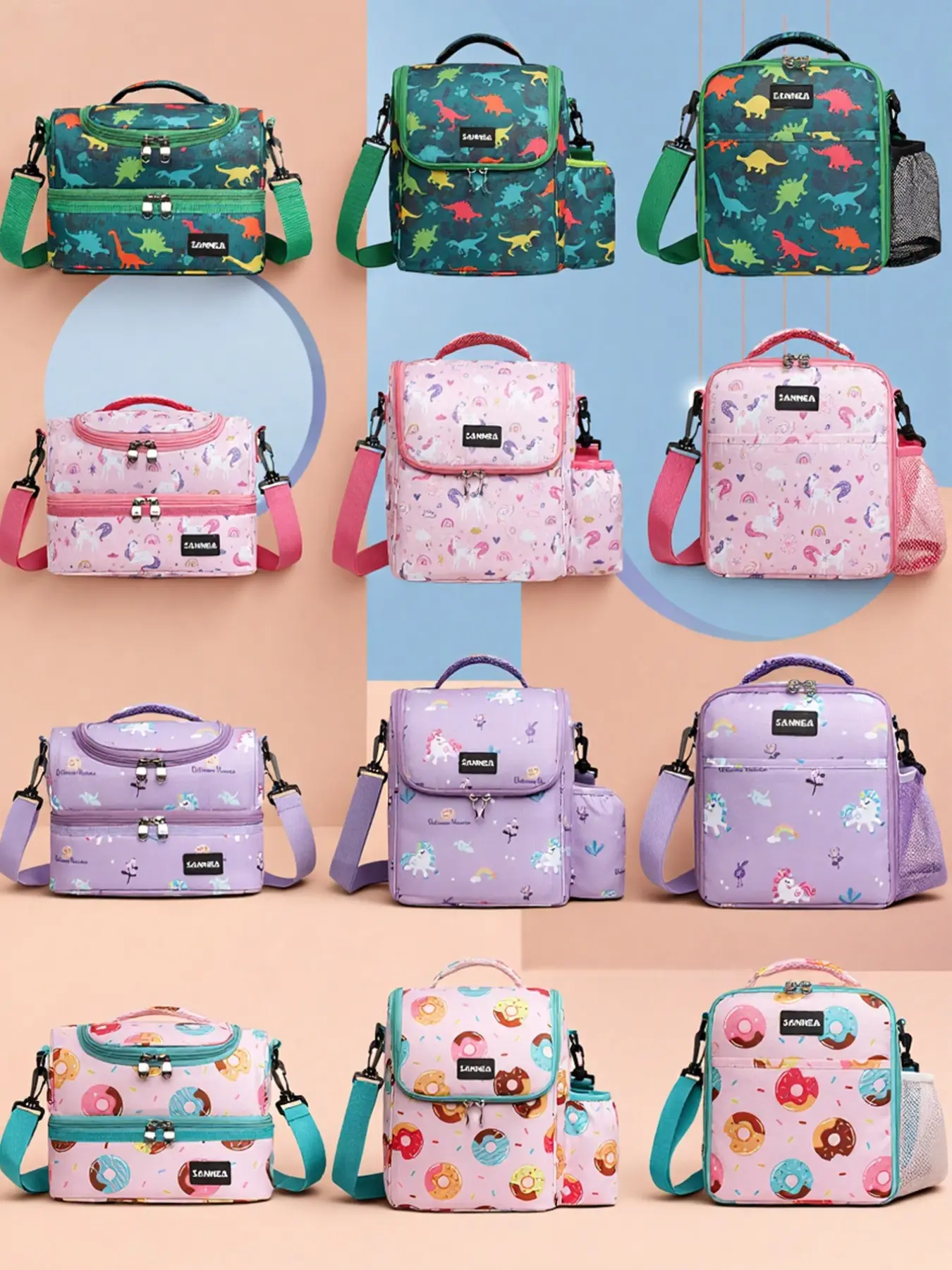 Insulated Lunch Bag, Adjustable Detachable Shoulder Strap, Picnic Bag, Durable Lunch Bags, Reusable Lunch Bag, Elementary School Bento Box, Peva Material, 1pc, Cute Bento Bag