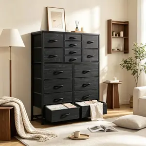 Bestselling Home Furniture Supplies 16 Drawer Tall Fabric Dresser for Bedroom, Storage Organizer Unit with Steel Frame & Non-Woven Drawers, Large Capacity Chest of Drawers for Closet,Dorm, Livingroom, Space Saving Vertical Storage Organizer, Easy Assembly