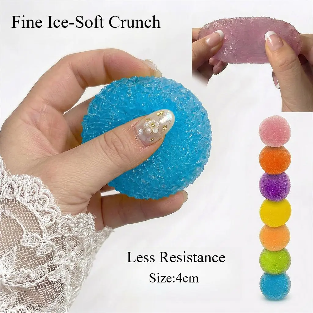 NNS4 1.57" No‑Rebound Handcrafted Crystal Slushy Squishy Balls for Adult & kids(Grippie Set) — Soft Fidget Sensory Stress Relief for Therapy, Relaxation & Anxiety, ASMR Satisfying Gift Idea, Party Favor / Classroom Prize, Trending,