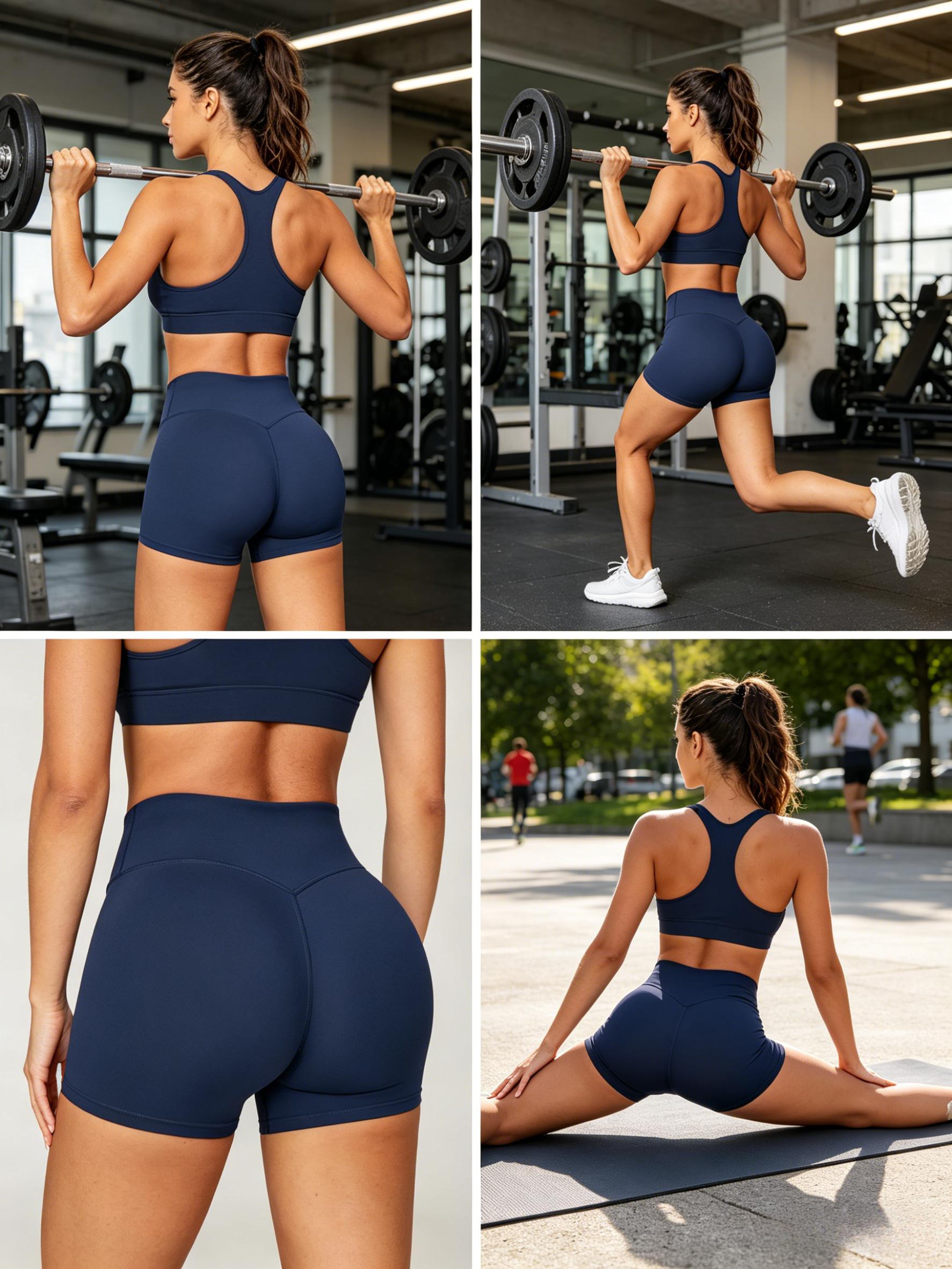 Women's High Waisted Tummy Control Booty Lift Athletic Shorts, Buttery Soft Workout Biker Shorts for Gym Yoga Running
