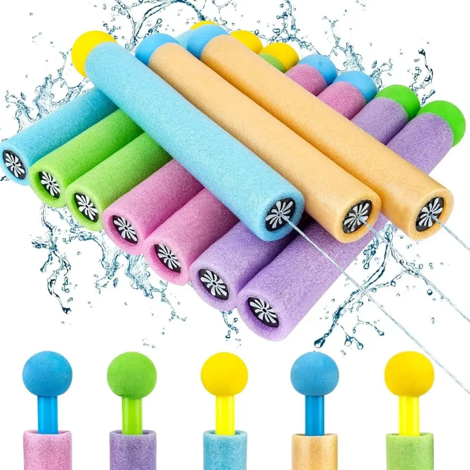 1pc Bestselling Toy Straight Tube Foam Eva Material Summer Beach Water Play Pull-Back High-Pressure Water Gun