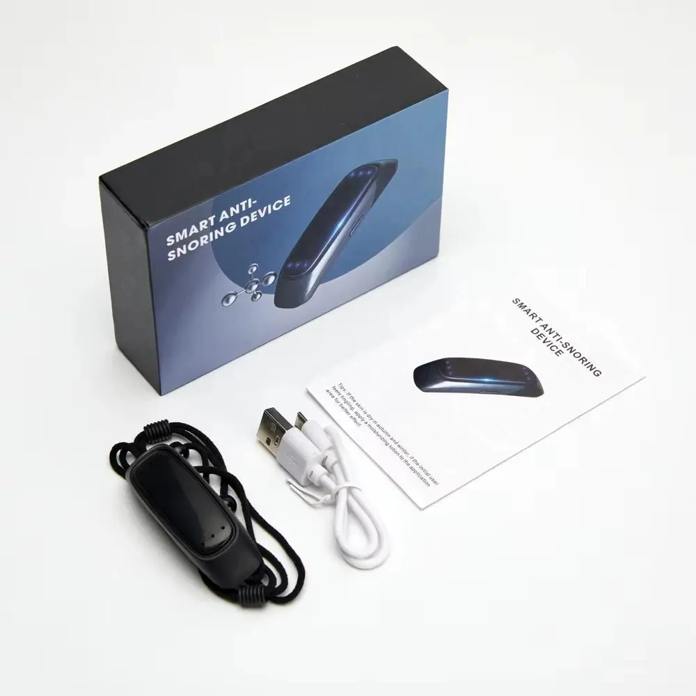1pc Electric Throat Anti-Snoring Device EMS Pulse Stop Snore Sleep Instrument Hanging Ear Anti-Snoring Device Snoring Corrector
