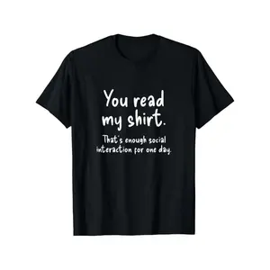 Funny introverted introduction Social embarrassment Anti-social humor T-shirt for men and women Four seasons cotton casual round collar outdoor short sleeve T-shirt Christmas  Shortsleeve Menswear Tshirt graphic tee men's t shirts