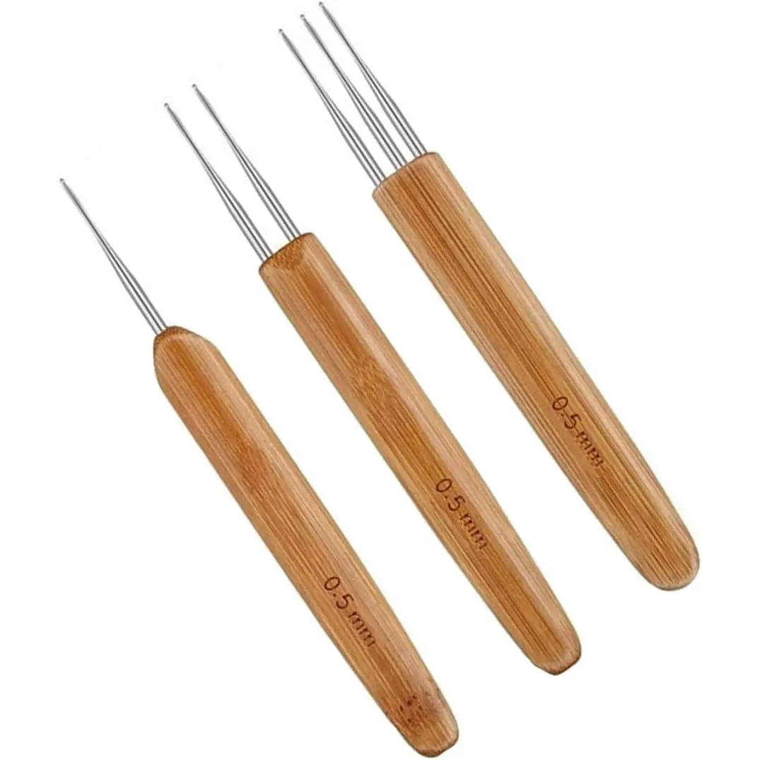 3 count Dreadlock Crochet Hooks for Hair 0.5mm | Loc Crochet  for Dreads, Dread Corchet Hook for  Braid Craft