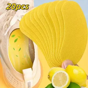 20pcs Lemon Scented Deodorant Shoe Patches, Sweat-Proof Foot Care, Long-Lasting Freshness, Essential for Summer Travel, Sporty Foot Protection