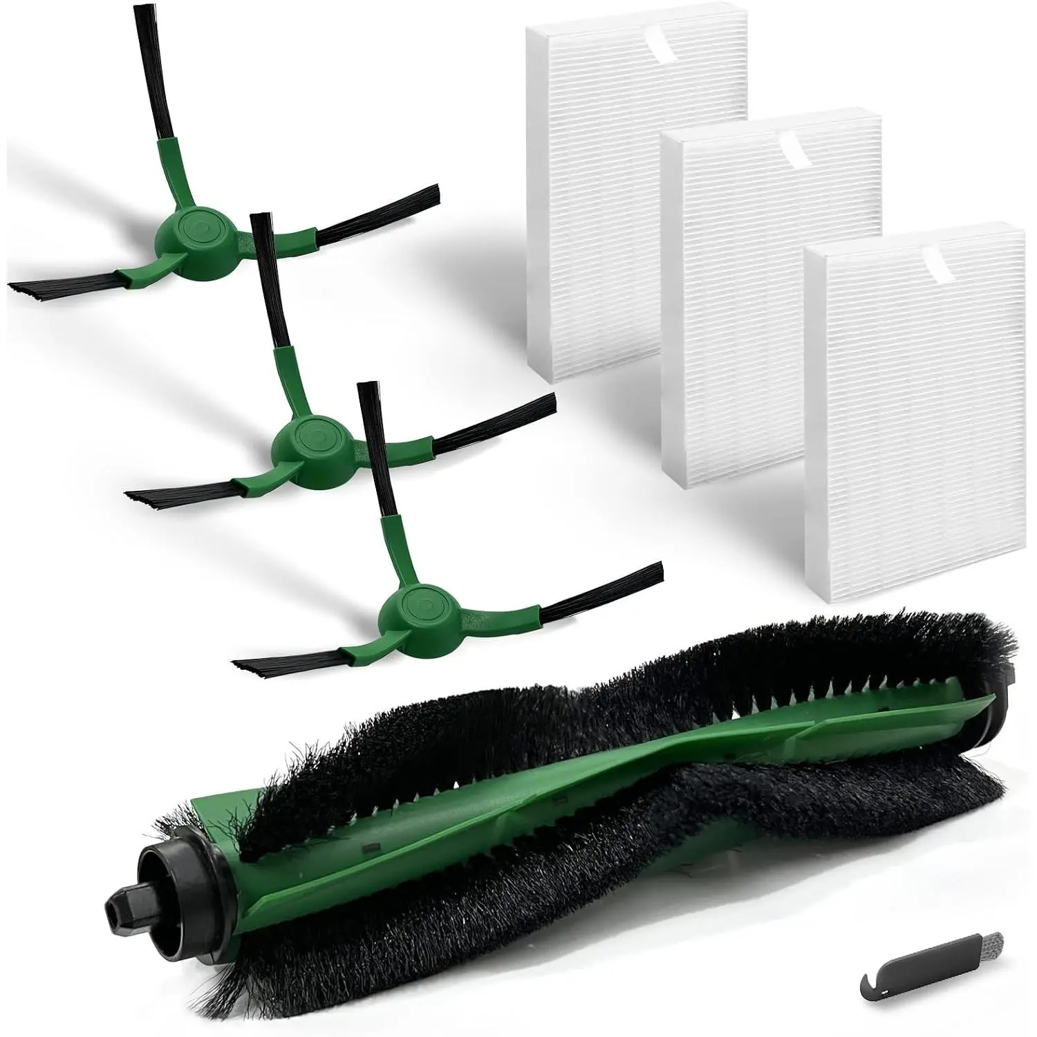 Robot Vacuum Cleaning Kit Compatible with 104,105 Vac/Combo,Y0140,Q0120,Y0110,Q011,Q0520 Models - HEPA Filter Pack,1 Roller Brush,3 Side Brushes,1 Cleaning Tool,Includes Filters
