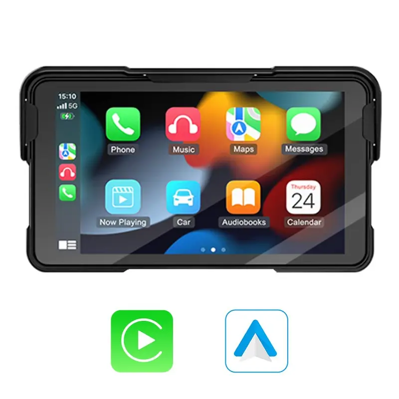 Venbes 5-Inch Wireless Carplay Android Auto Motorcycle Navigation, Touchscreen, Car Media Player, Wireless Carplay Stereo, Ip67 Waterproof, Bluetooth-compatible 5.0, Quick-Release Design