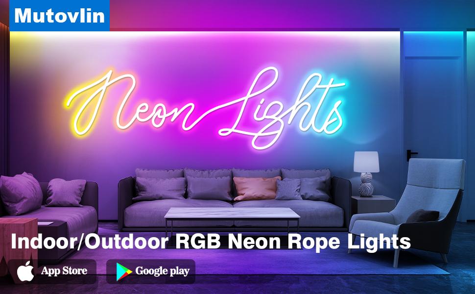 16.4Ft Neon Rope Lights,Flexible Led Rope Lights Control with App/Remote,Multiple Modes Rope Lights,IP65 Outdoor RGB Led Neons Lights,Music Sync Gaming Led Neon Light Strip for Bedroom Decor (50FT) 16.4Ft Neon Rope Lights,Flexible Led Rope Lights Control with App/Remote,Multiple Modes Rope Lights,IP65 Outdoor RGB Led Neons Lights,Music Sync Gaming Led Neon Light Strip for Bedroom Decor (50FT)