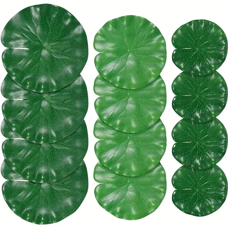 12pcs Floating Lily Pad Decorations, Realistic Water Lilies, Pond Decoration, Koi Fish, Patio Aquarium, Outdoor Pond