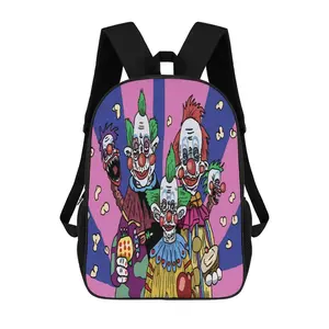Outer Space Killer Clown 17 Inch Lightweight Oxford Backpack with Cartoon Pattern - Adjustable Straps, Zipper Closure, Hand Washable