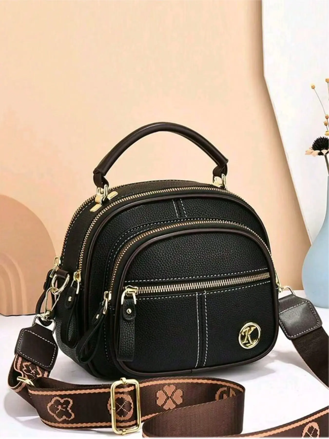 Fashion Retro Crossbody Handbag, Large Capacity Multifunctional Shoulder Bag, Aesthetic Shoulder Handbag, Stylish Round Design, New Women's Small Square Bag, Fashionable Unique Bags